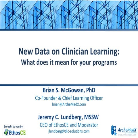 New Data on Clinician Learning:  What does it mean for your CME Programs