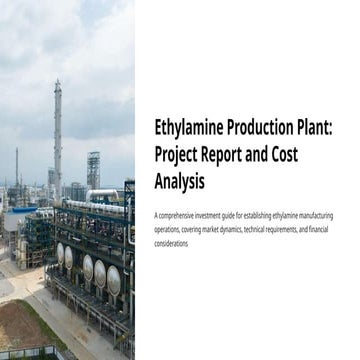 Ethylamine Production Plant Cost Analysis Report