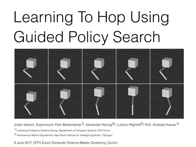 Learning To Hop Using Guided Policy Search / ETH Zurich Computer Science Mast...