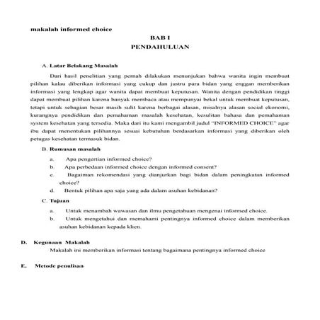 Informed choice & informed consent | PDF