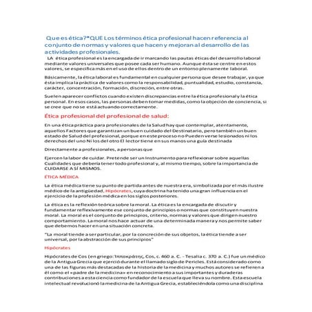 Etica de la salud