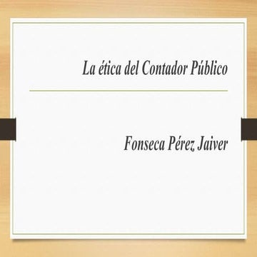 Etica Del Contador Publico