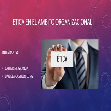 Etica en el ambito organizacional