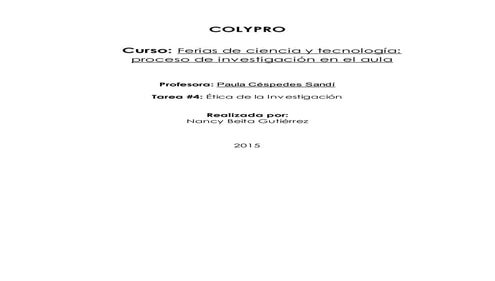 Etica en la investigación