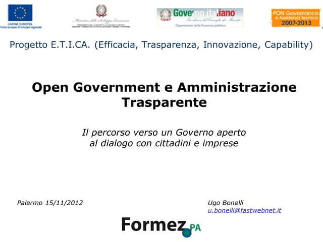 Progetto Etica Open Gov 