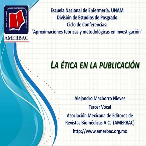 Etica en la publicacion de artículos científicos (ENEO UNAM)