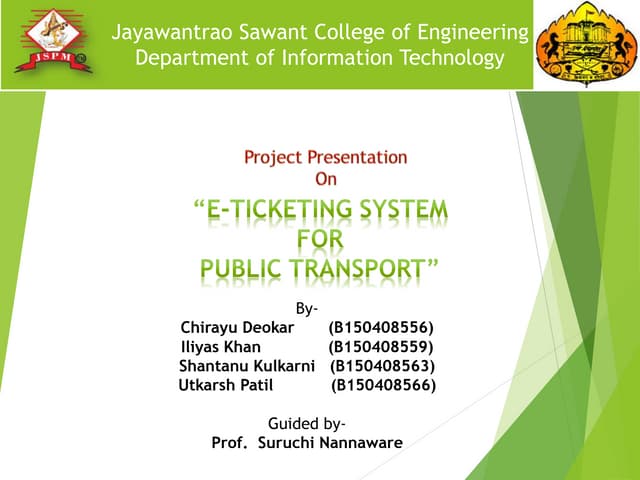 E-Ticketing System  for  public transport