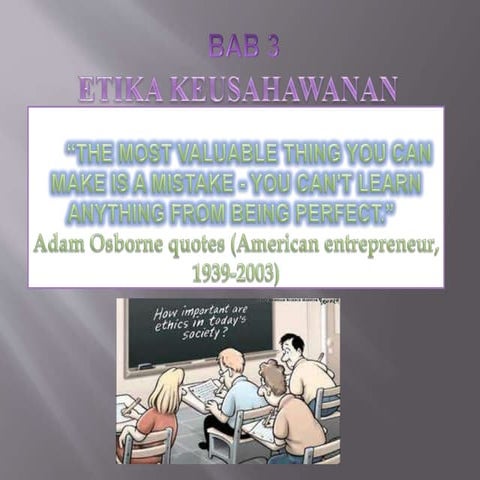 Etika etika keusahawanan