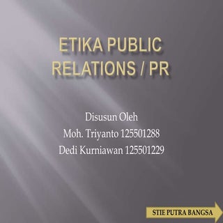 Etika public relations ? Humas