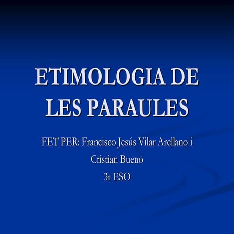 Etimologia 