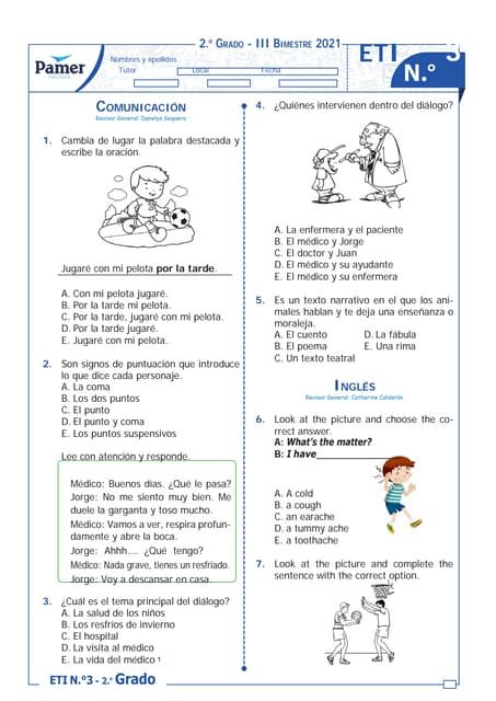 Prueba de diagnóstico lenguaje segundo año básico 2016 | PDF