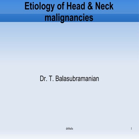 Etiology of Head and neck malignancy