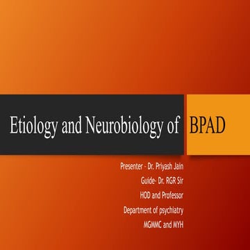Etiology and neurobiology of bpad