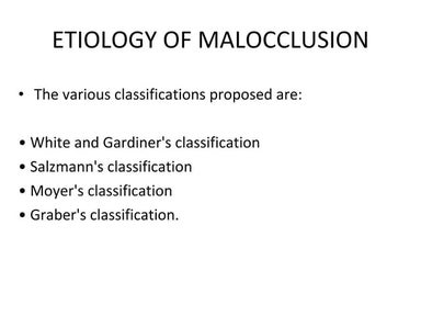 Etiology of malocclusion