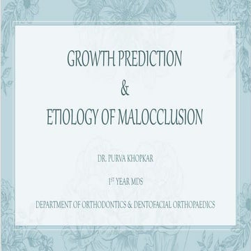 maloccusion ppt in orthodontics with prevalence