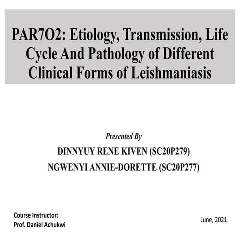 Etiology, Transmission, Life Cycle And Pathology of Different Clinical Forms ...
