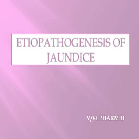 Etiopathogenesis of jaundice
