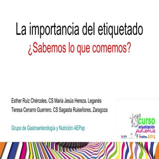 Etiquetado alimentos Curso AEPap 2016