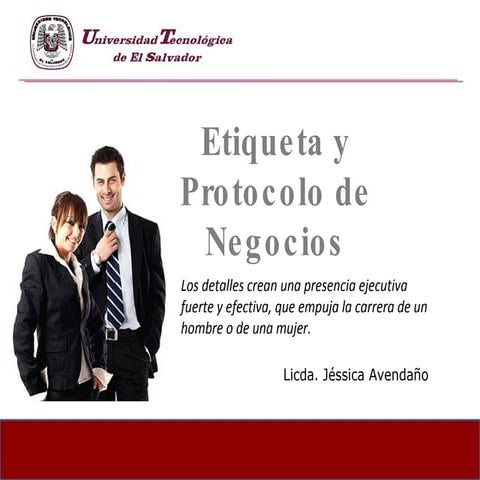 Etiqueta Y Protocolo De Negocios | PPT