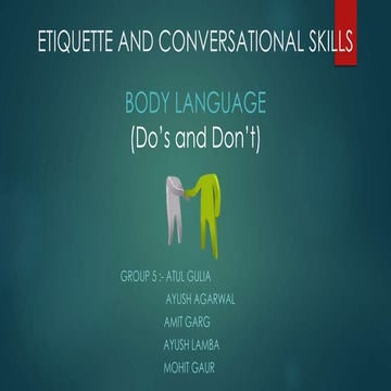 Etiquette and conversational skills