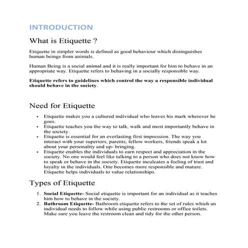ETIQUETTE DEFINITION MEANING visual data 6