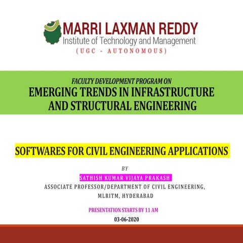 SOFTWARES FOR CIVIL ENGINEERS and  BIM by SATHISH 