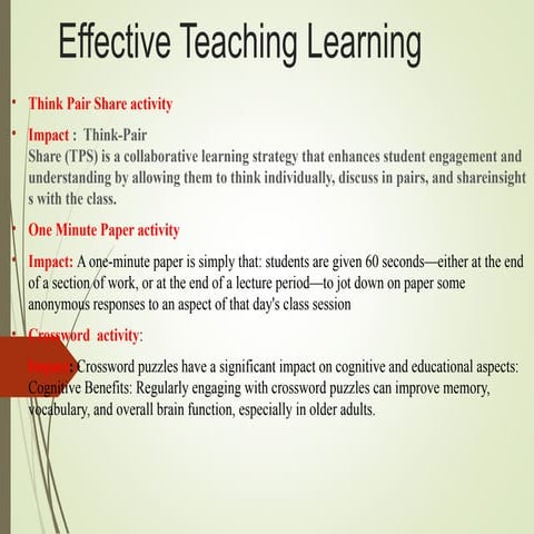 Innovative Teaching methods for educaters | PPT