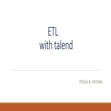 Etl with talend (data integeration)