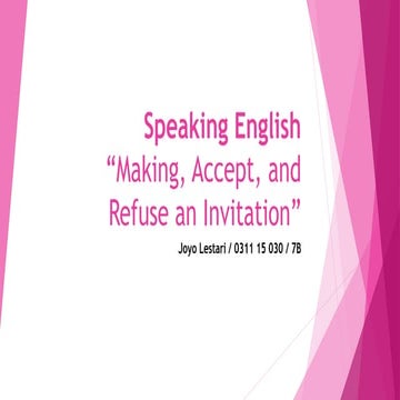 Making, Accepting, and Refusing an Invitation