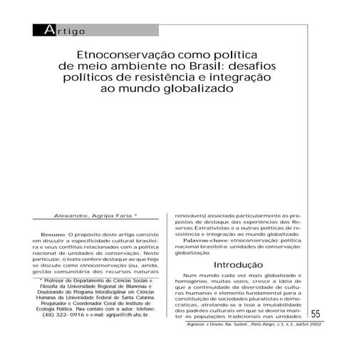 Etnoconservacao como politica de meio ambiente no Brasil | PDF