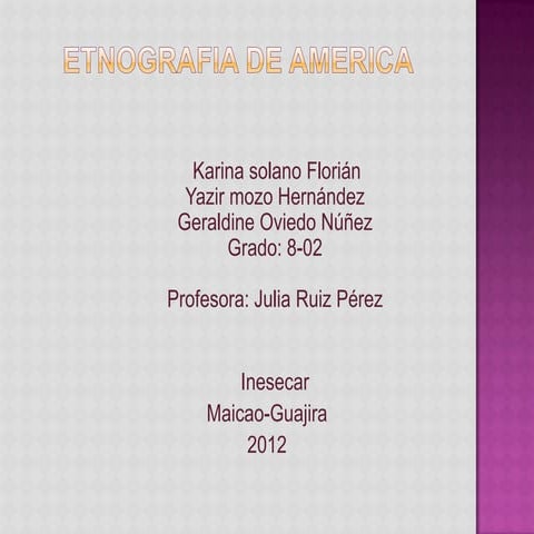 Etnografia de america