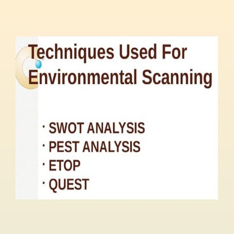 ETOP, SWOT Environmental Scanning for business | PPTX