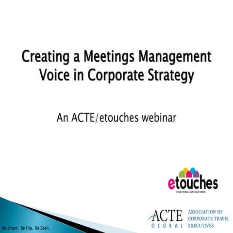 etouches'CEO  Leonora Valvo Moderates the May 2011 ACTE  Webcast