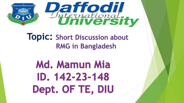 RMG Sector in Bangladesh 