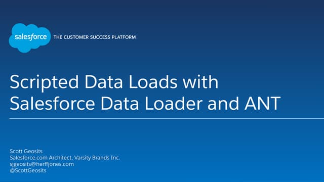 Scripted Data Loads with Salesforce DataLoader and ANT