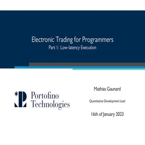 Electronic Trading for Programmers