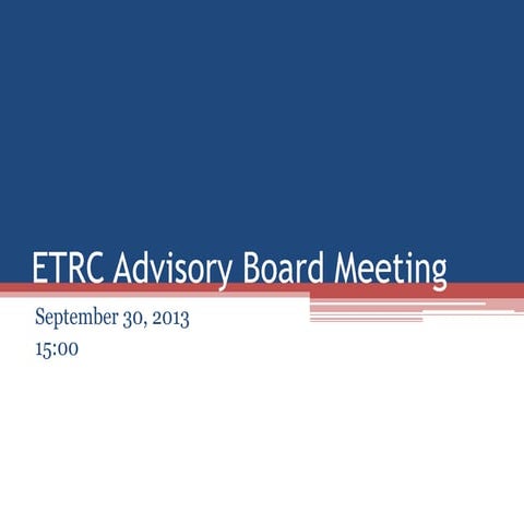 Etrc advisory board meeting