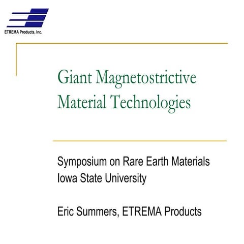 Etrema Presentation Mrs 2011