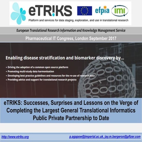 eTRIKS at Pharma IT 2017, London