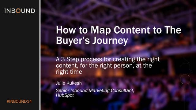 HOW TO MAP CONTENT TO THE BUYER'S JOURNEY & THE MARKETER'S FUNNEL [INBOUND 2014]