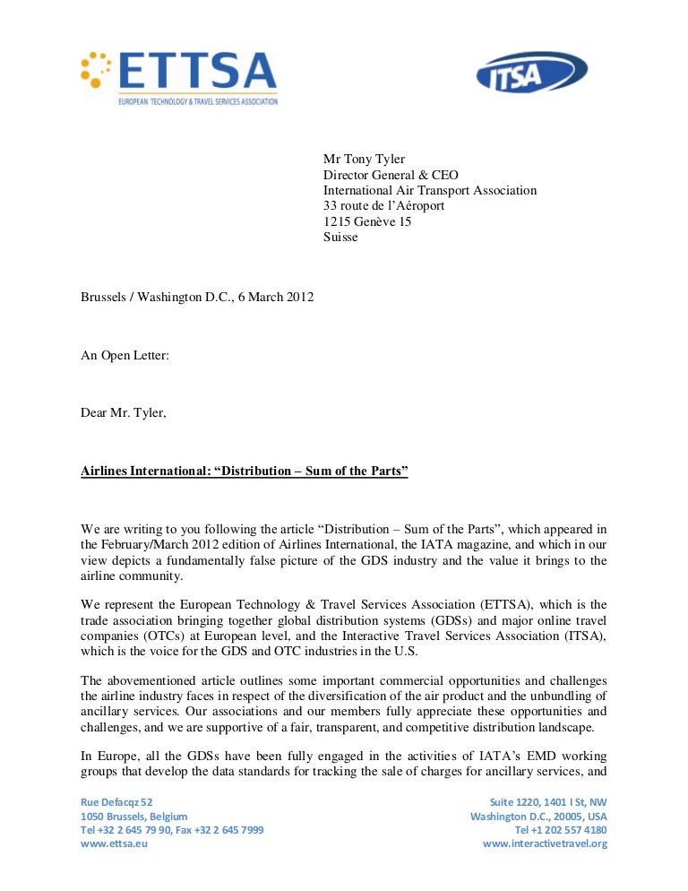 Ettsa itsa letter iata march 2012