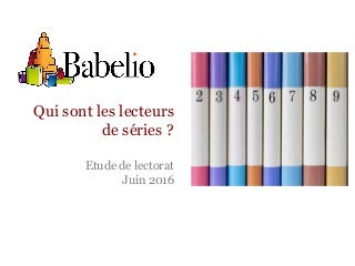 Etude séries et sagas littéraires Babelio