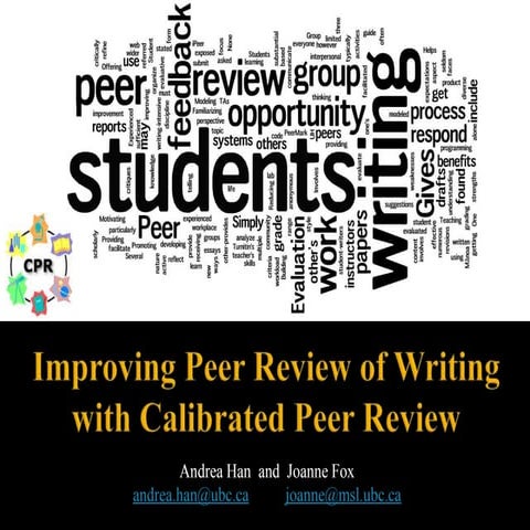 ETUG Spring 2014 - Improving Peer Review of Writing with Calibrated Peer Review