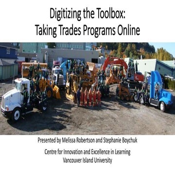 Digitizing the Toolbox- Taking Trades Programs Online