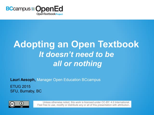 Adopting an open textbook: It doesn’t need to be all or nothing 