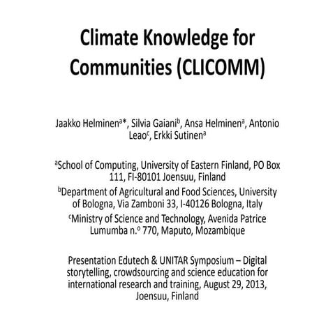 Climate Knowledge for Communities