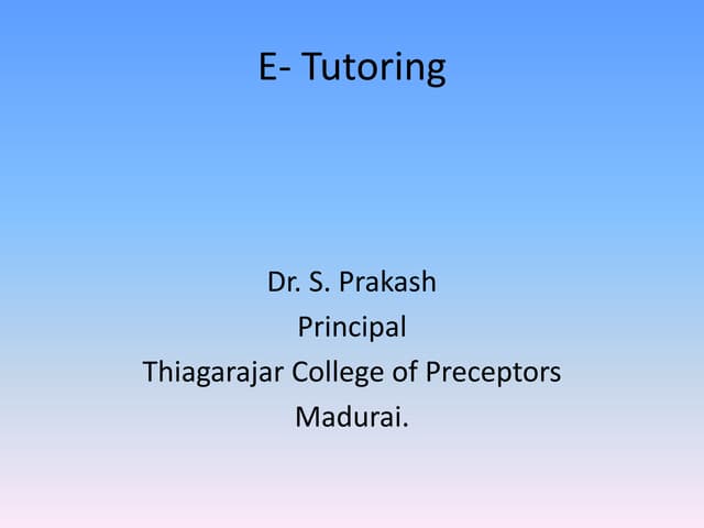 E-TUTORING
