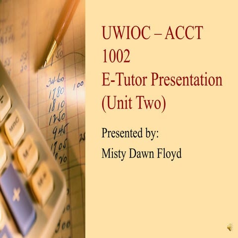 E Tutor Presentation - Unit Two