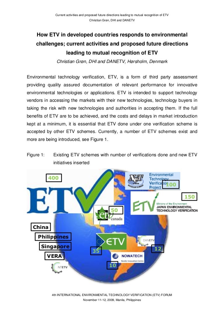ETV Towards Mutual Recognition