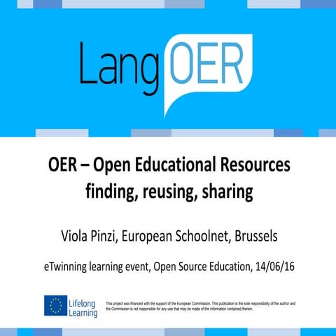OER - Open Educational Resources: finding, reusing, sharing